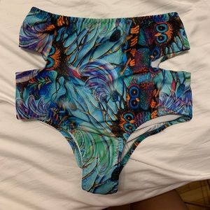 Trippy owl high waist booty shorts RAVE